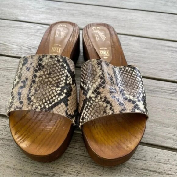 Seychelles Good Spirits Python Heeled Open Toe Clogs Womens size 9 - Picture 2 of 10